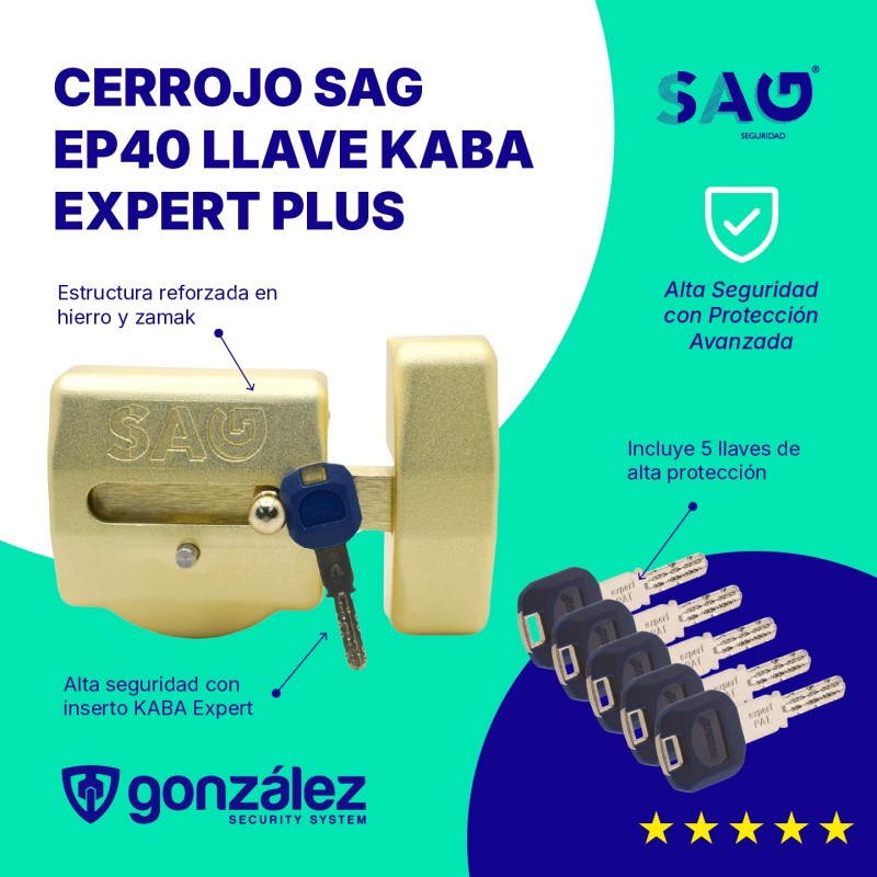 Cerrojo SAG de alta seguridad EP40 para Inserto KABA Expert Plus