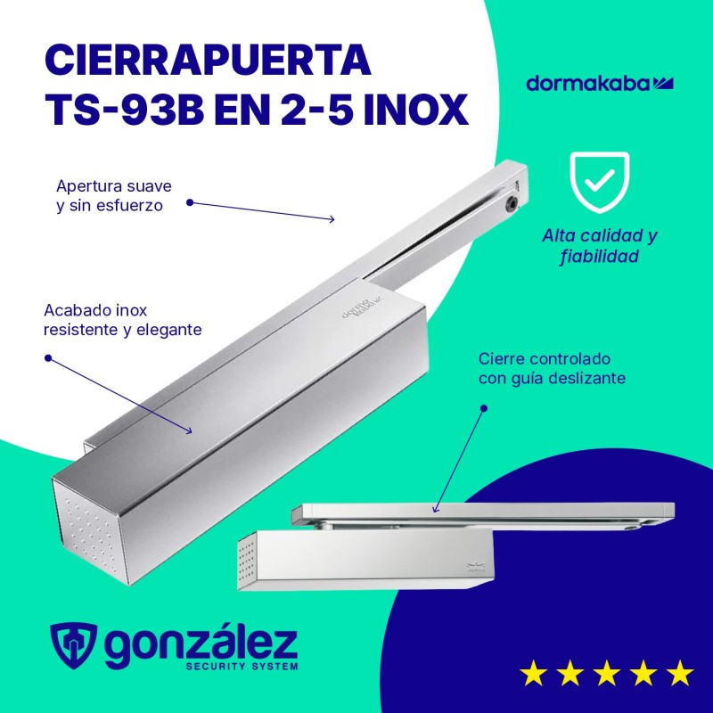 Cierrapuerta TS-93B EN 2-5 INOX | DORMA | Ferretería González