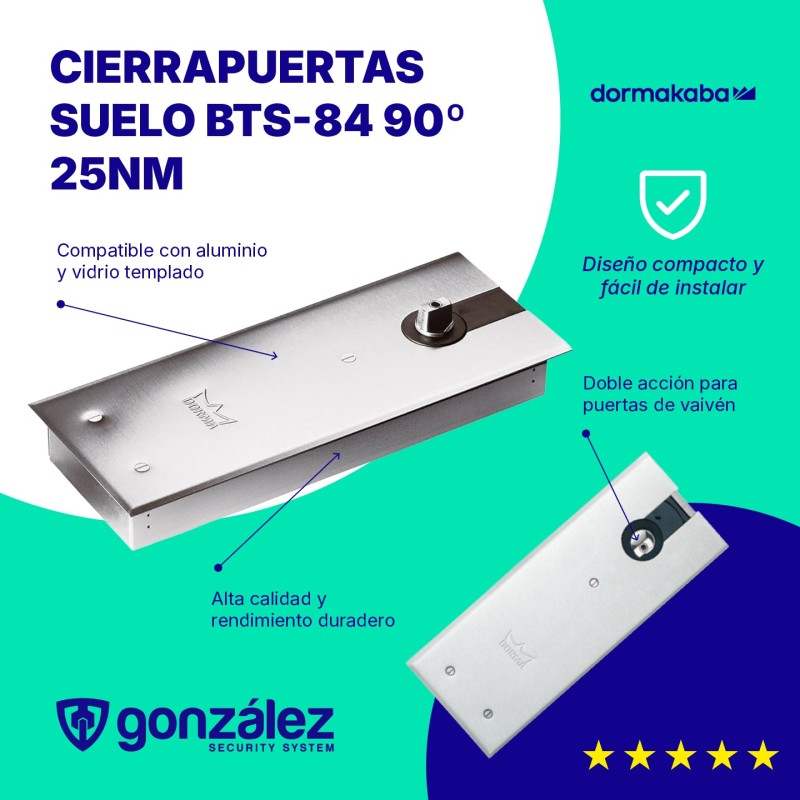 Cierrapuertas suelo BTS-84 90º 25 NM | Ferretería González
