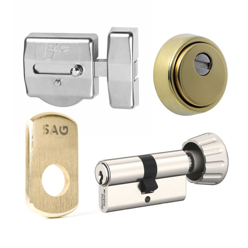 Pack seguridad SAG EP40 + KABA EXPERT PLUS LAM POMO 5 LLAVES + DISEC BD280 + PLACA REFORZADA