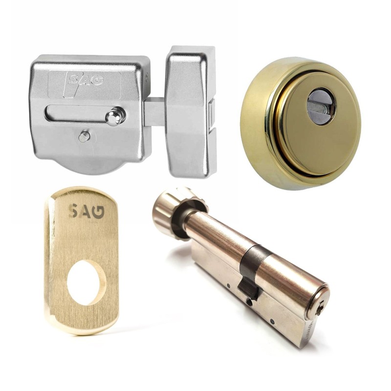 Pack seguridad SAG EP40 + KABA EXPERT PLUS EXTREME PROTECTION POMO 5 LLAVES + DISEC BD280 + PLACA REFORZADA